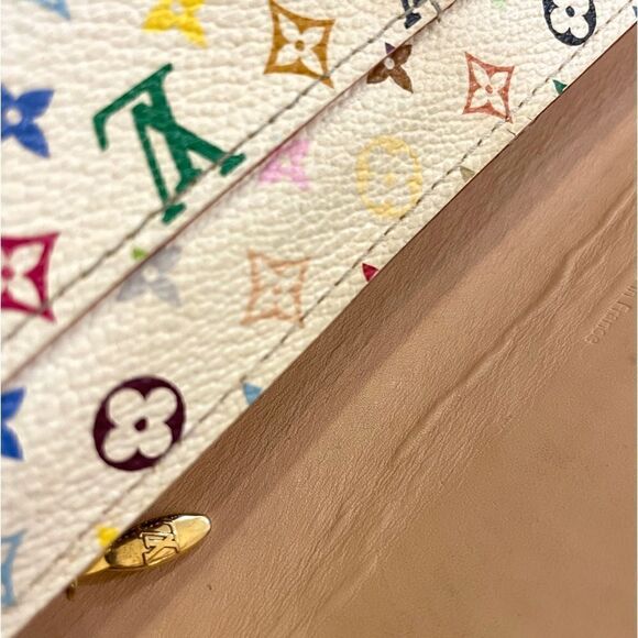 LOUIS VUITTON Paris Vintage Monogram Multicolor Sarah Wallet (White) - Picture 11 of 13